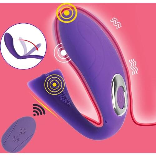 Mermaid Wireless Remote Control Couples Vibrator 12 Speed G Spot Clitoral Stimulate Dual Motors U Vibrator Sex Toys for Woman
