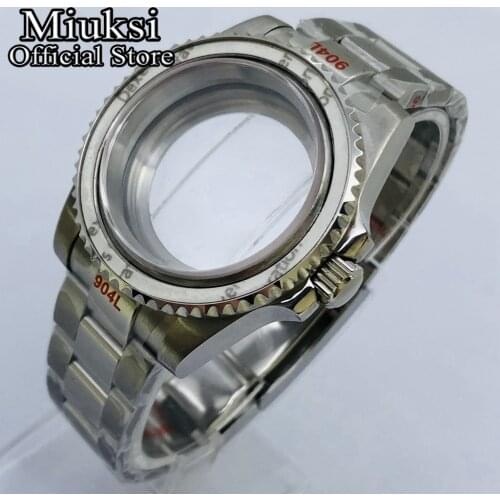Miuksi 40mm sapphire glass rose gold watch case for NH35 NH36 ETA 2836 Mingzhu DG2813 3804 Miyota 8205 8215 821A movement