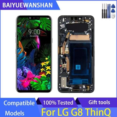 For LG G8 LCD display Touch Screen Digitizer assembly LMG820QM7 G820UMB LMG820UM0 G820 with frame For LG G8 ThinQ screen