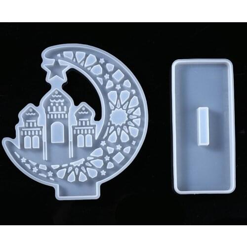 Eid Mubarak Mould Ramadan Mould Decor Silicone Mould Jewelry Making Tool Ornaments Epoxy Resin Casting Mold Festival Decoration