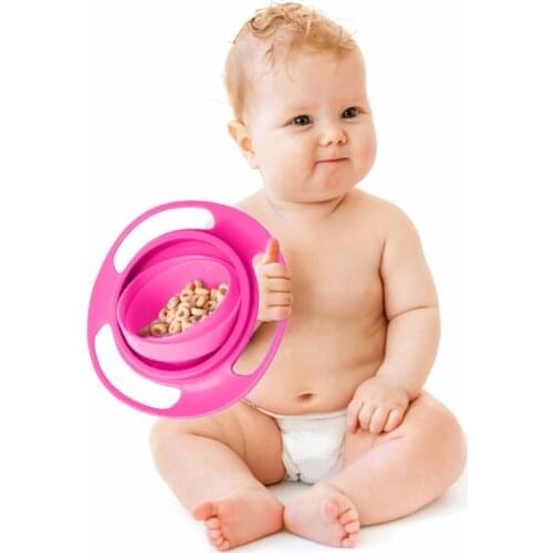 Hot Sale Design Universal Gyro Bowl Dishes Anti Spill Bowl Smooth 360 Degrees Rotation Gyroscopic Bowl For Baby Kids Baby Kids