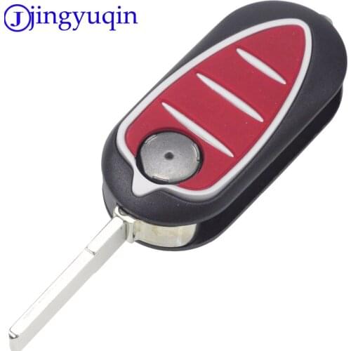 Jingyuqin 10PS 3 Buttons Remote Folding Flid Car Key Fob Case Shell Cover For Alfa Romeo Mito Giulietta GTO 159