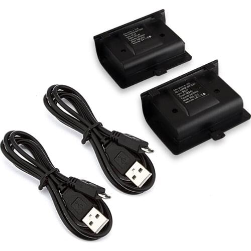 2Pcs 2400mAh Rechargeable Backup Battery Pack for XBOX One Battery With USB Charging Cable Charging Kit for Xbox one Controller