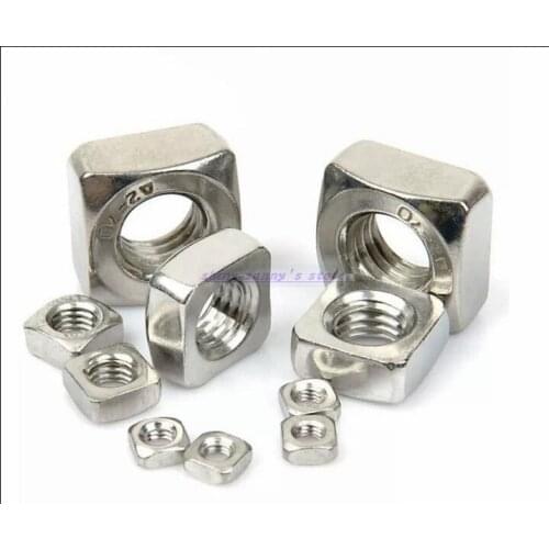 Metric Thread DIN557 M3 M4 M5 M6 M8 M10 304 Stainless Steel Square Nut Screw Nut Square Nuts Hardware Nut A2-70 Brand New