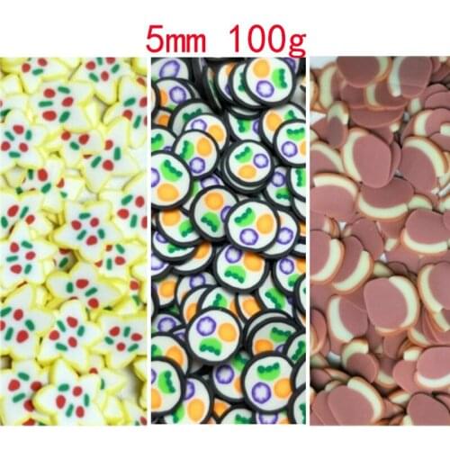 100g Mini Pork belly Sushi Shape Polymer Hot Clay Sprinkle for DIY Slice Nail Art Phone Decorations Scrapbooking Accessoires:7mm