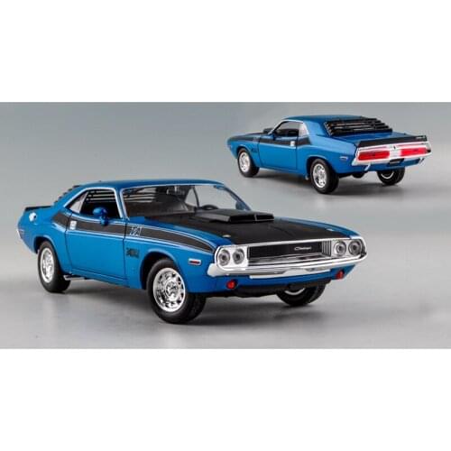 Welly Diecast 1:24 Scale Challenger 1970 Muscle Retro Sports Car Alloy Model Cars Metal Toy Static Display Toys for Kids