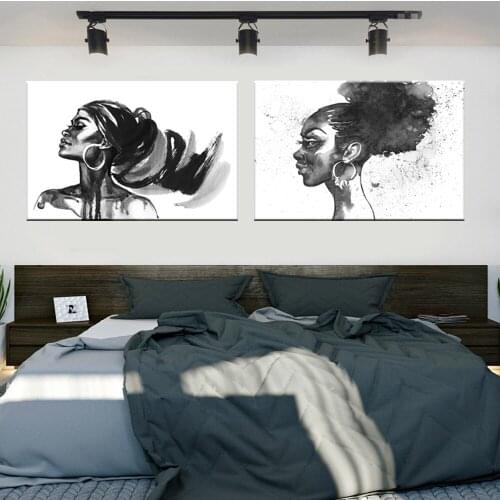 African Black And White Woman HD Fashion Portrait Pictures For Living Room Home Decor Wall Art Canvas Paintings Abstract Poster