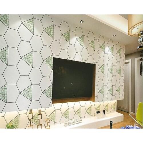 Beibehang Simple abstract geometric soft bag 3d deerskin thickening non-woven wallpaper bedroom bedside living room 3d wallpaper