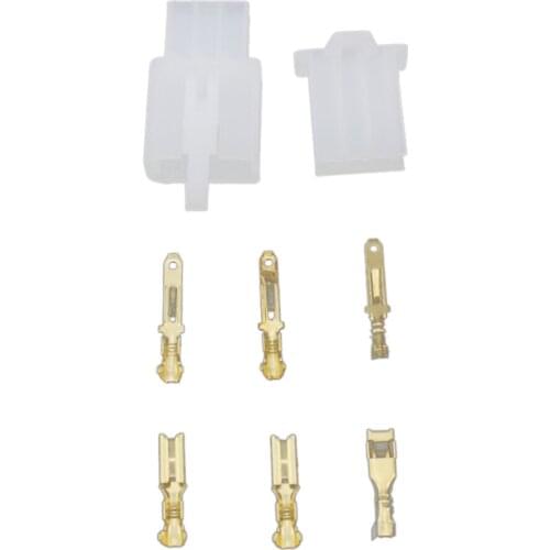 Set of Female and Male Connector Plug 3-way 3 pin Electrical Universal 2.8mm