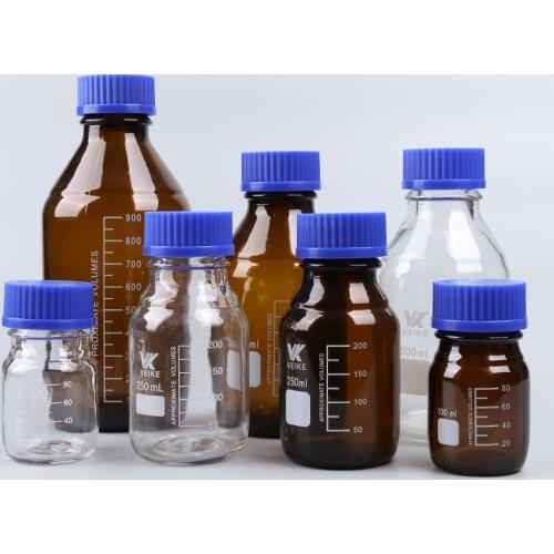 Reagent Bottle Sets Boro 3.3 Lab Glassware Borosilicate GL45 Orange Screw Cap