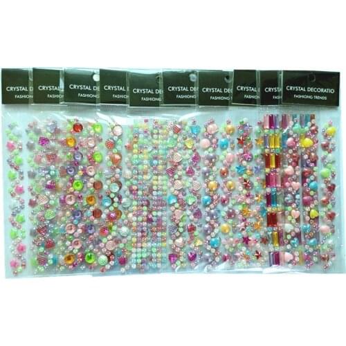 Scrapbook sticker 13 Style Acrylic crystal Self-adhesive Mixed Rhinestones Sticker Diamond decoration stickers lines stickers