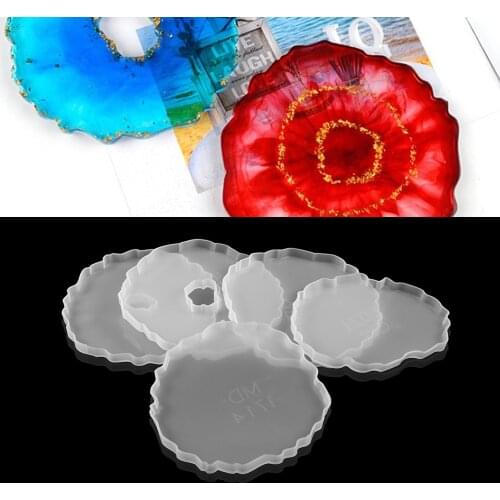 DIY Glass Coaster Resin Epoxy Mold Tea Coaster Resin Molds Silicone Wine Glass Coasters Epoxy Mould For Family Gathering Party