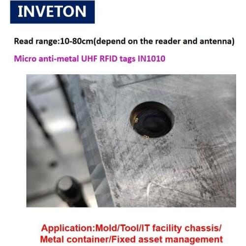 Excellent metal resistance adhesive micro rfid anti metal tag Impinj Monza4QT chip EPC Gen2 for warehouse tracking management