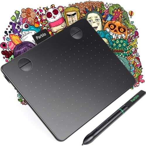 Parblo A640V2 7.4 x 5.5 inchs Graphics Drawing Digital Tablets Signature Pen Tablet OSU Game Tablet with Battery-Free Stylus Pen