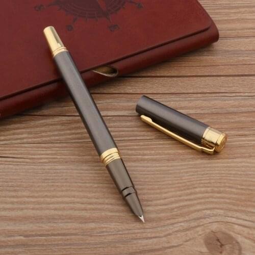 Luxury Metal 07 Fountain Pen Gun gray Spin Signature Fude Bending Stationery Office School Supplies Writing Gift