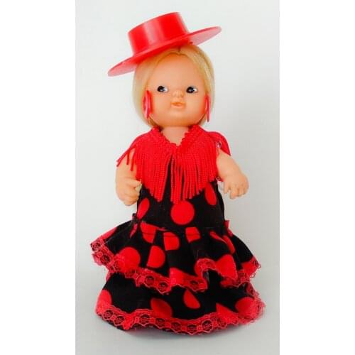 Dress and accessories Andaluza with hat cordobesa Barriguitas from famous doll, doll not included. Manufactured in Spain