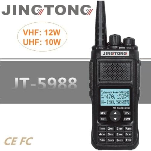 12W High Power Walkie Talkie JINGTONG JT-5988 HF Transceiver Radio Station VHF UHF Ham CB Radio Comunicador 4800mAh VOX FM