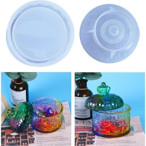 DIY epoxy crystal resin cosmetic storage box jewelry box mirror transparent epoxy resin silicone mold decoration crafts