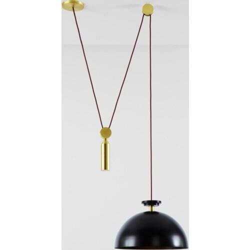 Modern creative adjustment single head E14 pendant lamp Nordic DIY metal pulley design bedroom decoration LED light WF1109