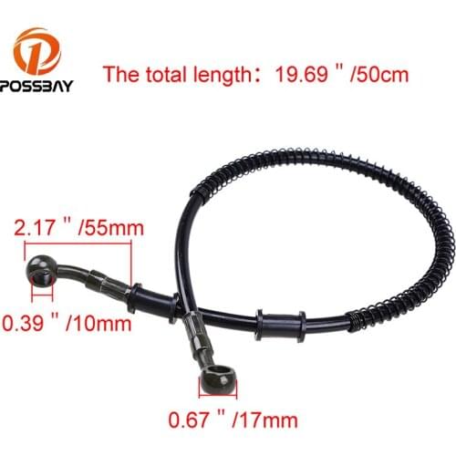 POSSBAY 500mm-1900mm Universal Motorcycle Brake Oil Hose Line Pipe Hydraulic Reinforced Braided Fit Dirt Pit Bike Brake System