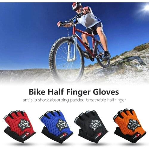 1Pair Bicycle Gloves Half Finger Outdoor Sports Gloves For Men Women Polyester Breathable MTB Road Racing Riding Cycling Gloves