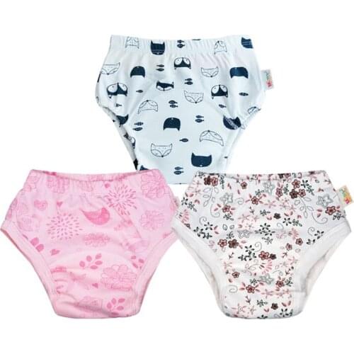 3Pcs Waterproof Shorts 4 Layers Reusable Baby Kids Infant Potty Training Pants New Waterproof Cloth Diaper Nappies Underwears
