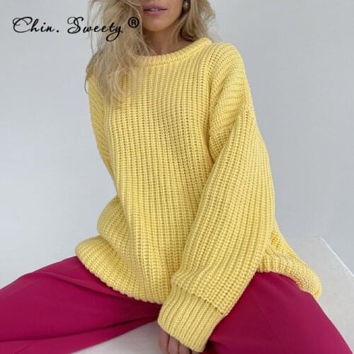 Woman Sweater Jumper Knitted Long Sleeve Autumn 2021 Womens Clothing Oversized Pullovers Ladies Vinatge Winter Tops Sweaters