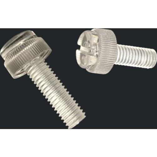 10pcs M5 transparent acrylic knurl hand screw computer used slotted screws aquarium assemble bolt part bolts 6-30mm length