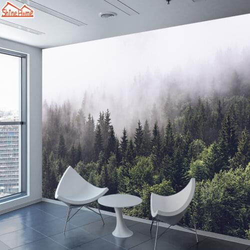 8d Crystal Silk Murals Wallpaper 3d Wall Paper Papers Home Decor Foggy Forest Wallpapers for Living Room Self Adhesive Mural