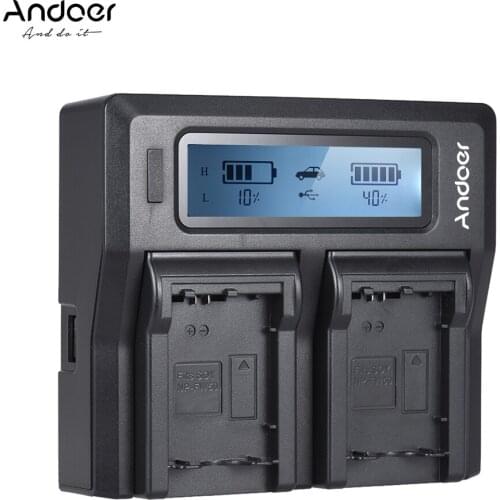 Andoer DMW-BLF19E Dual Channel LCD Camera Battery Charger for Lumix DC-GH5 DMC-GH3 DMC-GH3K DMC-GH4 DMC-GH4K
