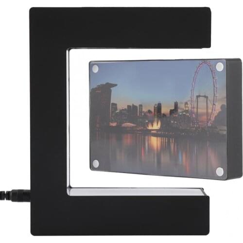 Electronic LED Magnetic Levitation Photo Frame Floating Photo Frame Novelty Gift Photo Frame Home Office Decor Wedding Gift