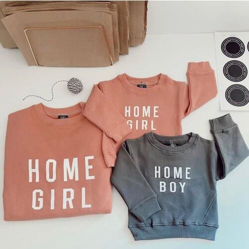 FOCUSNORM 0-6Y Autumn Baby Boys Girls Sweatshirt Tops Letter Print Long Sleeve Pullover Casual Tops 2 Colors
