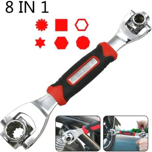 Multifunction Tiger Wrench 8 in 1 Tools Socket Works with Spline Bolts Torx 360 Deg 6-Point Universial Furniture Car Repair 25cm