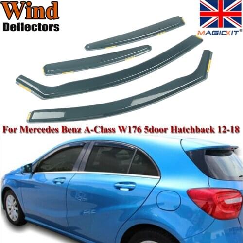 Magickit TINTED WIND DEFLECTORS for MERCEDES BENZ A CLASS W176 5DOOR 2012-18 4pc