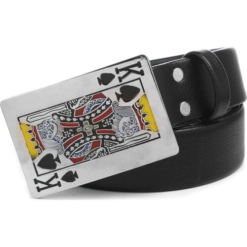 Western cowboy fashion mens leather personality poker belt