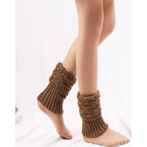 Winter Leg Warmers Women Crochet Boot Cuffs Knit Short Legging Hollow Out Toppers Boot Solid Color Ankle Gaiters Womens Sock