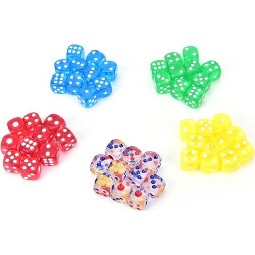 10pcs Acrylic Six Sided D6 Spot Dice for D TRPG Party Board Game Toys
