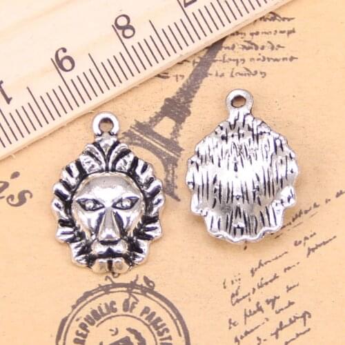 8pcs Charms angry lion head 24x16mm Antique Pendants,Vintage Tibetan Silver Jewelry,DIY for bracelet necklace
