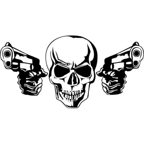 PLAY COOL Car Sticker Coolest Gun Skull Decoration Automobiles Exterior Accessories Vinyl Decal for Toyota Honda Lada Bmw Audi