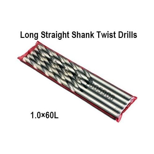 Free Shipping New Brand New 10Pcs 1.0mm Extra Long 60mm HSS Twist Drill Straigth Shank Auger Drilling Bit ,Drill bits for metal