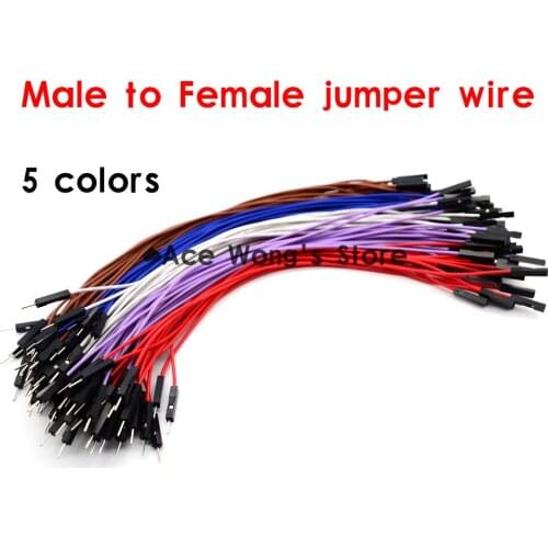 Free Drop shipping 100pcs/lot New 1p to 1p 20cm random 5 colors male to female jumper wire Dupont cable
