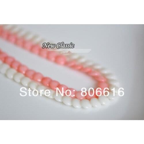 7MM 144Pcs/2strands Lamination Type Natural Stone Loose Coral Strand Bead Jewelry Beads Findings