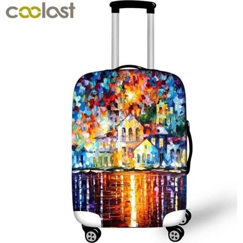 3D Oil Painting Travel Luggage Protective Covers Women Men Dust Proof valise bagages roulettes Elatic Girls Suitcase Cover