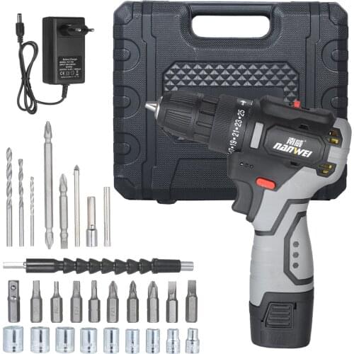 Brushless Electric Drill 60NM Cordless Screwdriver 2000mAh Battery Mini Electric Power Screwdriver Electric Hand Twist Drills