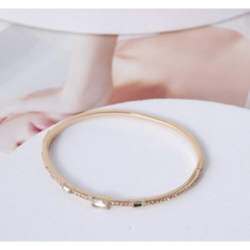 European and American jewelry wholesale simple inlaid shining small diamond square drill single row fine bracelet