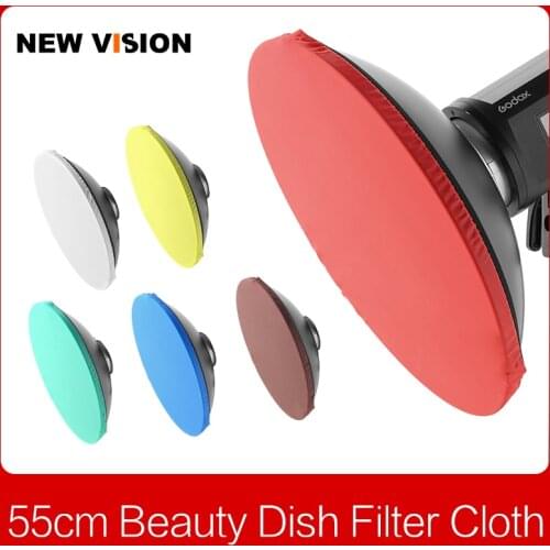 42cm 17" or 55cm 22" Beauty Dish Diffuser 6 Color White Transparent Yellow Green Blue Brown Filter Diffuser Cloth