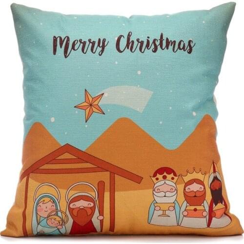 GY0796 Christmas Linen Cotton Cushion Case (No filling)Polyester Home Decor Bedroom Decorative Sofa Car Throw Pillows