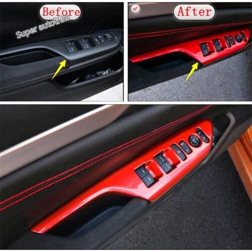 Lapetus Inner Door Armrest Window Switch Control Cover Trim Fit For Honda Civic 2016 - 2020 ABS Accessories Interior Refit Kit