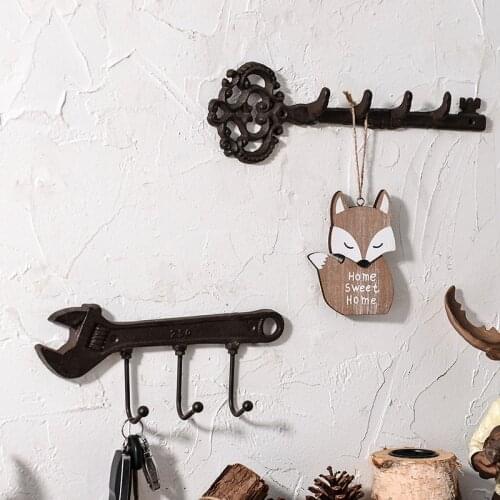 Metal Coat Rack Store Clothes Hook on the Wall Wall Entrance Door Key Personality Decoration