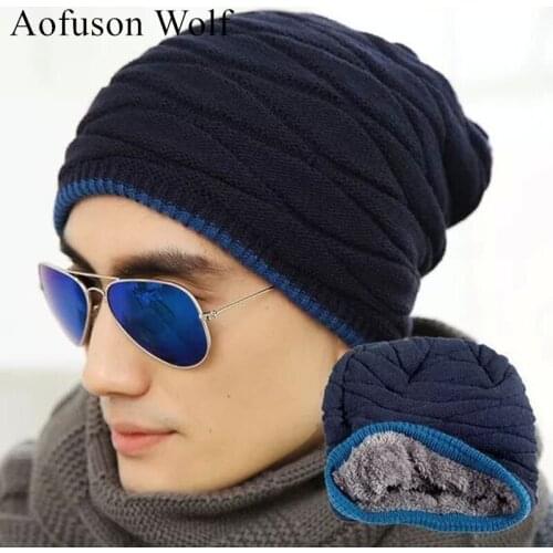 Winter Skiing Cap Men Plus Velvet Thicken Keep Warm Beanie Balaclava Gorro Masculino Snow Snowmobile Motocross Hiking Hats Male